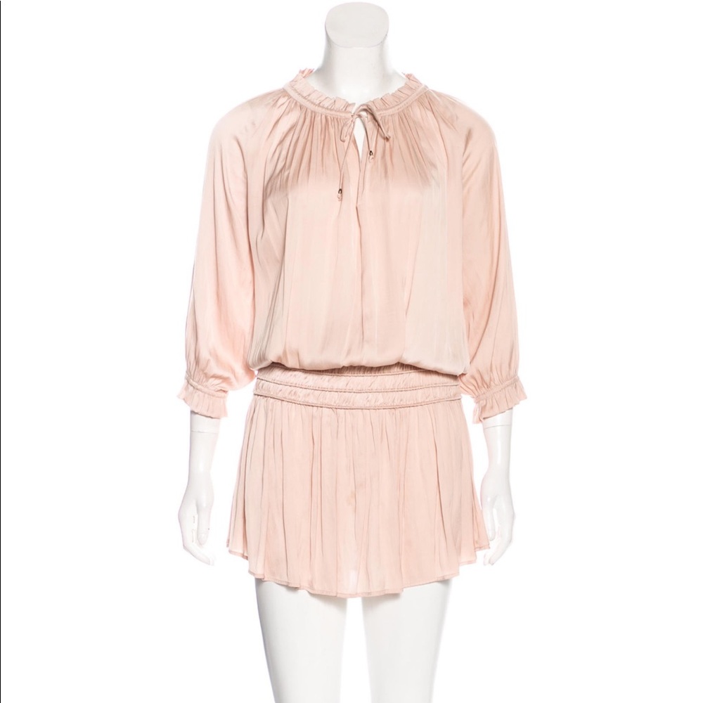 Ulla Johnson Satin Dress in Rose - Picture 2 of 4